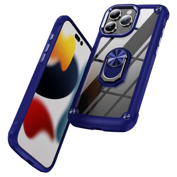 Bild 2, iPhone 16 Pro Max Skal Shockproof Ring Hybrid Blå