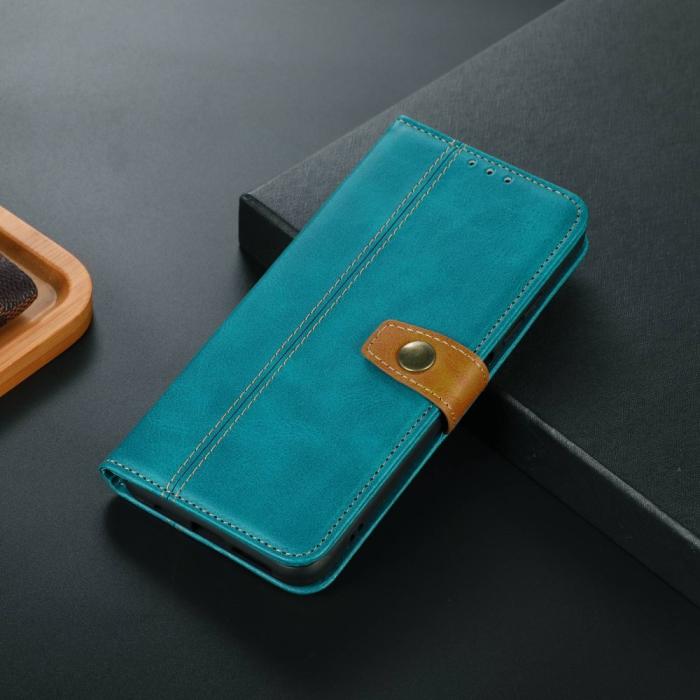 Bild 5, Sony Xperia 1 V Fodral Dual-Color Läder Ljus Grön
