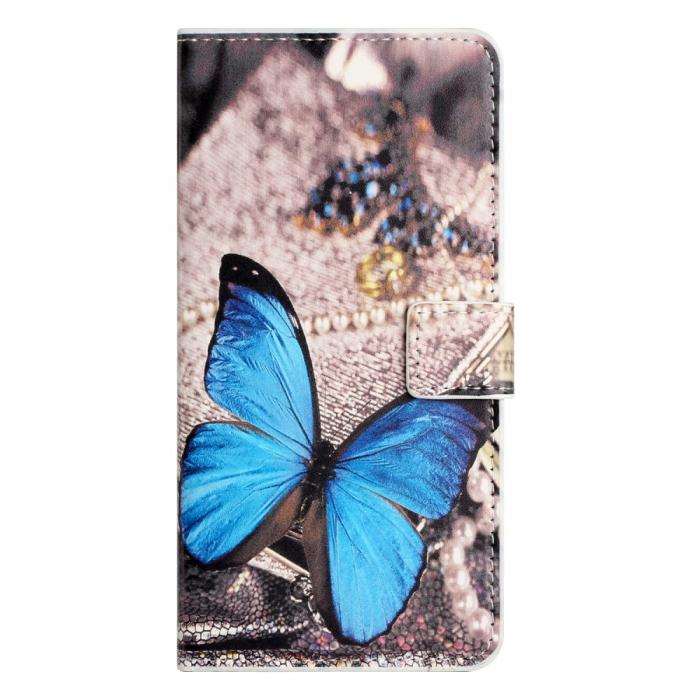 Bild 4, iPhone 16 Fodral Med Tryck Blå Fjäril