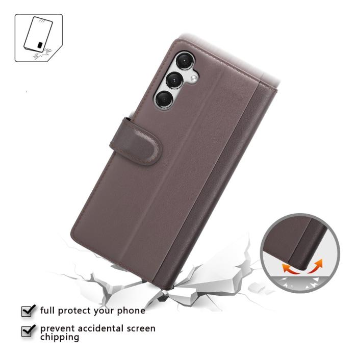 Bild 5, Samsung Galaxy A25 5G Fodral Premium Äkta Läder Brun
