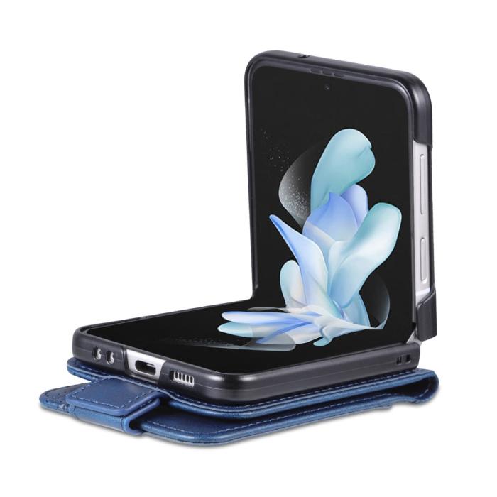 Bild 4, AZNS Galaxy Z Flip 5 Fodral Läder Blå