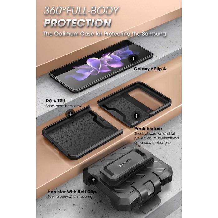 Bild 6, Supcase Galaxy Z Flip 4 Skal Unicorn Beetle Pro Svart