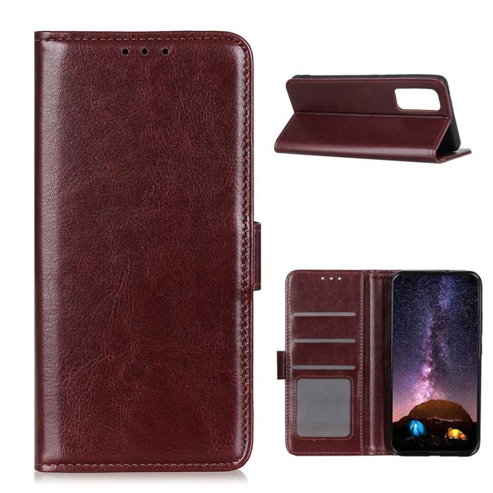 Bild 1, Samsung Galaxy A72 - Crazy Horse Fodral - Brun