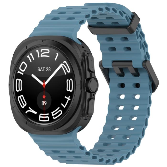 Bild 4, Galaxy Watch Ultra (2025) / 47 mm Armband Wave Design Blå
