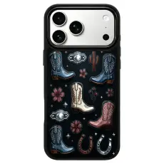 iPhone 18 Pro / 17 Pro Skal MagSafe UV-M&ouml;nster Cowboy