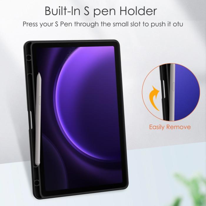 Bild 5, Galaxy Tab S9 FE Fodral Hybrid Pennhållare Svart
