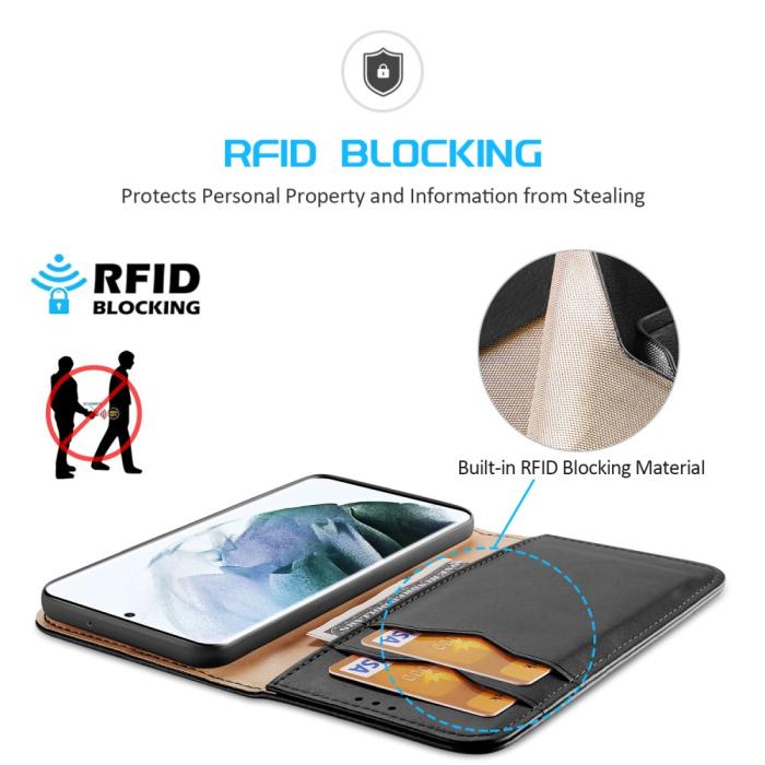 Bild 5, DUX DUCIS Samsung Galaxy S22 Ultra Fodral HIVO Äkta Läder Svart