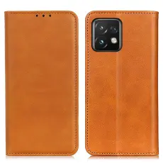 Motorola Edge 40 Pro 5G Fodral Flip Split L&auml;der Brun