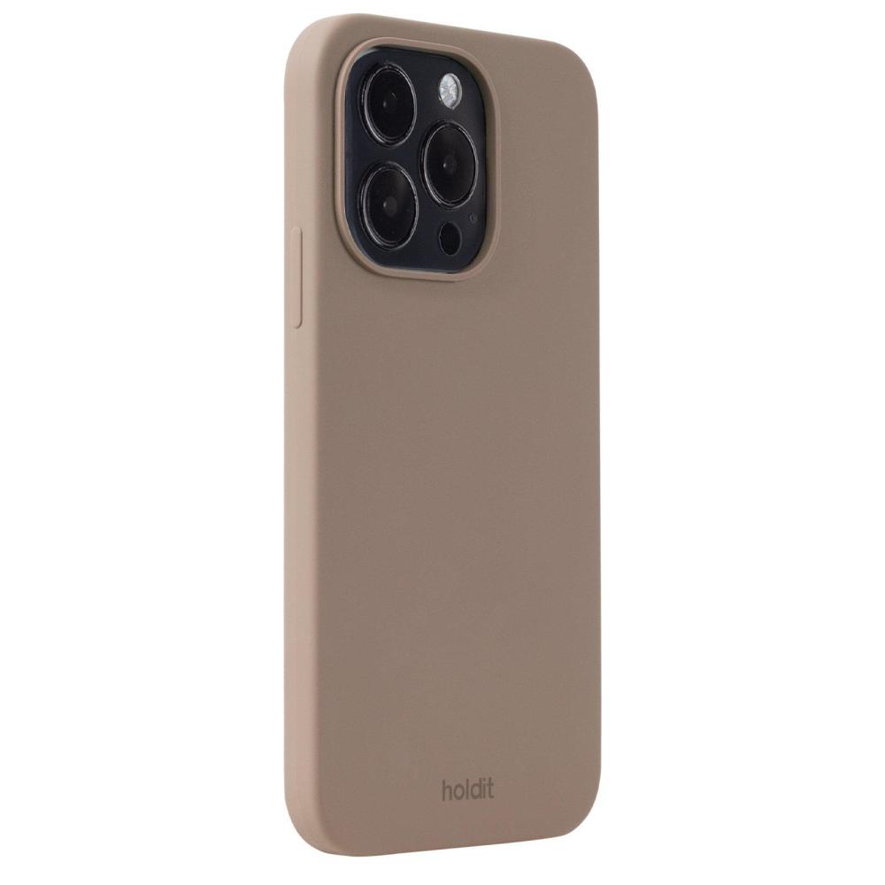 holdit iPhone 15 Pro Mobilskal Silikon Mocha Brown