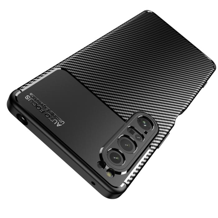 Bild 3, Sony Xperia 1 IV Skal Kolfiber Textur Svart