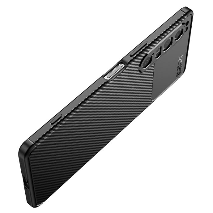Bild 5, Sony Xperia 1 IV Skal Kolfiber Textur Svart