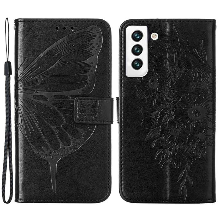 Bild 1, Samsung Galaxy S23 Fodral Fjäril Tryck Svart