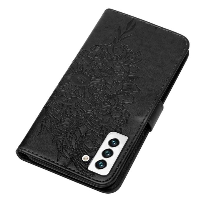Bild 5, Samsung Galaxy S23 Fodral Fjäril Tryck Svart