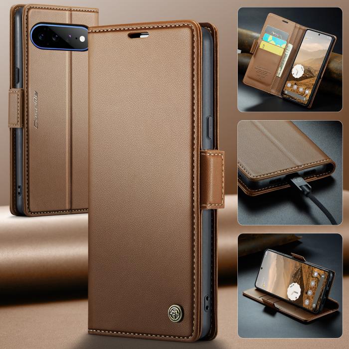 Bild 6, CASEME Google Pixel 11 Pro XL Fodral RFID Läder Brun