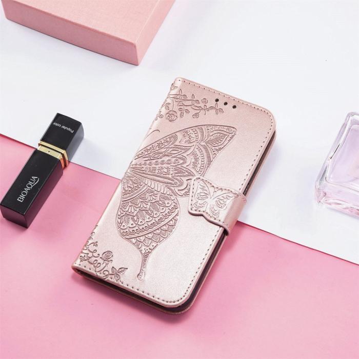Bild 5, iPhone 17e / 16e Fodral Med Fjäril Tryck Roséguld