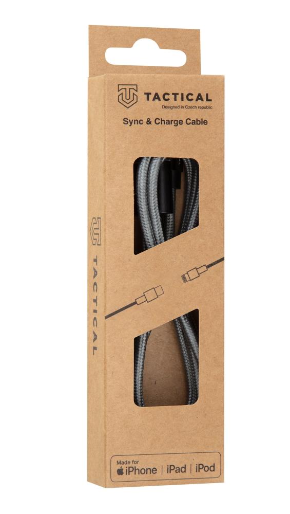 Tactical 2m 20W MFi USB-C - Lightning Laddkabel Nylon Grå