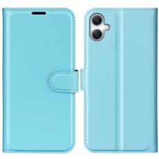 Samsung Galaxy A07 Fodral Litchi L&auml;der Bl&aring;