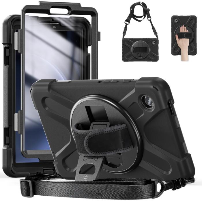 Bild 3, Samsung Galaxy Tab A9 Skal 360 Rotation Shockproof Med Rem
