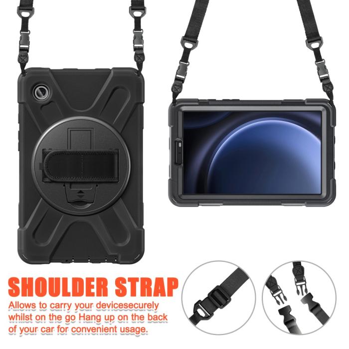 Bild 6, Samsung Galaxy Tab A9 Skal 360 Rotation Shockproof Med Rem