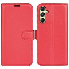 Samsung Galaxy A16 Fodral Litchi L&auml;der R&ouml;d