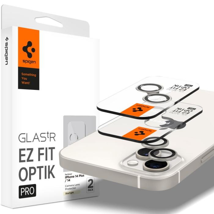Bild 1, Spigen iPhone 14 / 14 Plus 2-PACK Optik.tR 