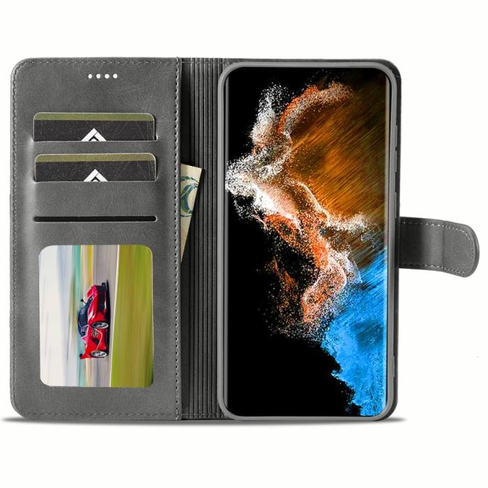 Bild 2, LC.IMEEKE Samsung Galaxy S24 Plus Fodral Läder Grå