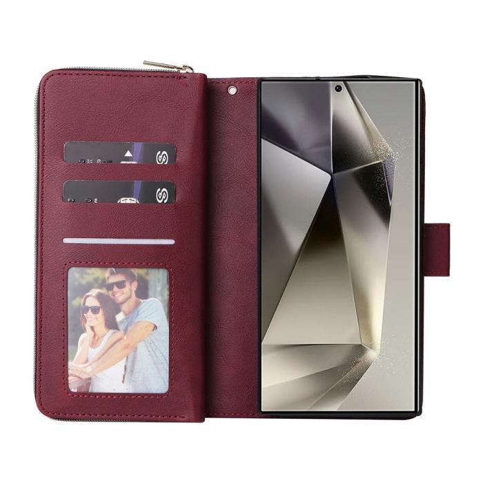 Bild 2, Samsung Galaxy S26 Ultra Fodral Multifuntionellt Läder Vinröd