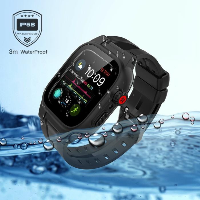 Bild 6, ShellBox Armband Apple Watch 44 mm Vattentätt Skal Svart