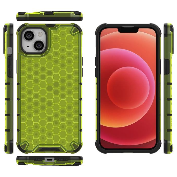 Bild 6, iPhone 15 Plus Skal Honeycomb Shockproof Grön