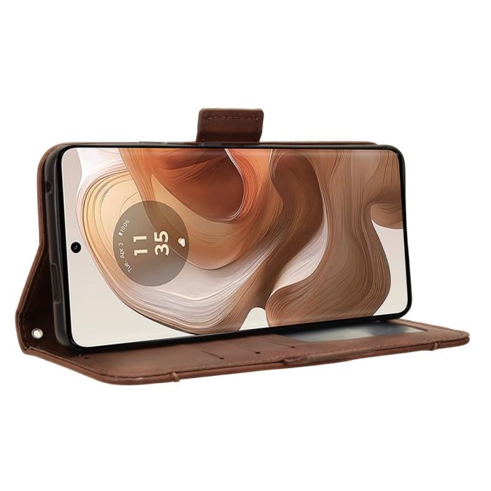 Bild 4, Motorola Edge 50 Ultra 5G Fodral Med Avtagbart Kortfodral Brun