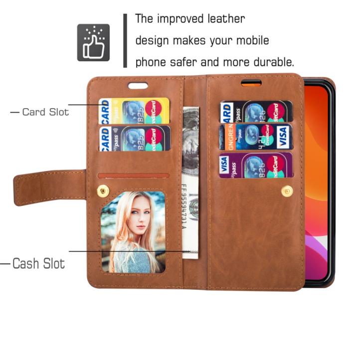 Bild 5, iPhone 15 Plus Multifunktionellt Fodral Brun