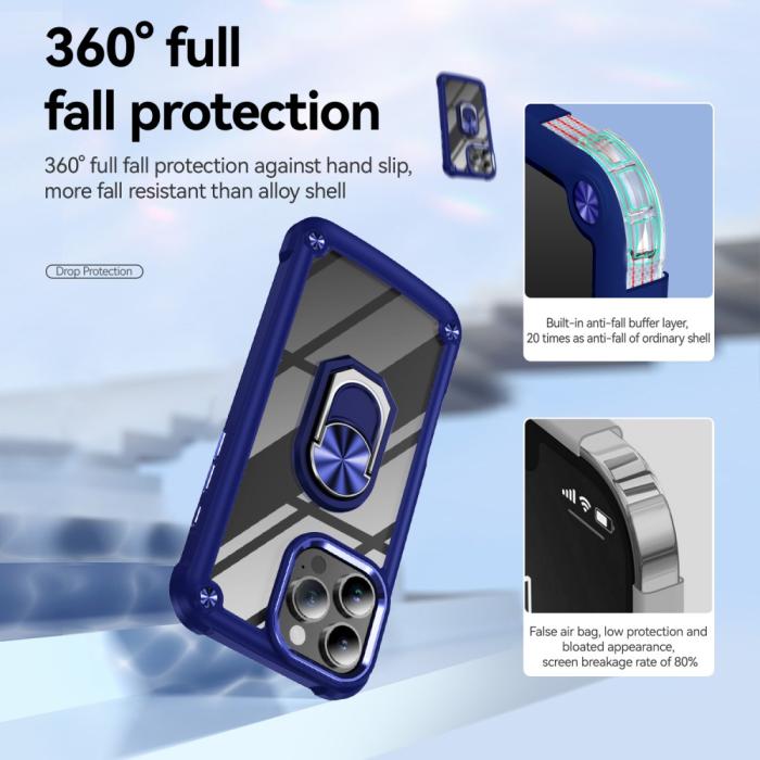 Bild 6, iPhone 16 Pro Max Skal Shockproof Ring Hybrid Blå