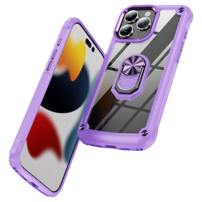 Bild 2, iPhone 16 Pro Max Skal Shockproof Ring Hybrid Lila