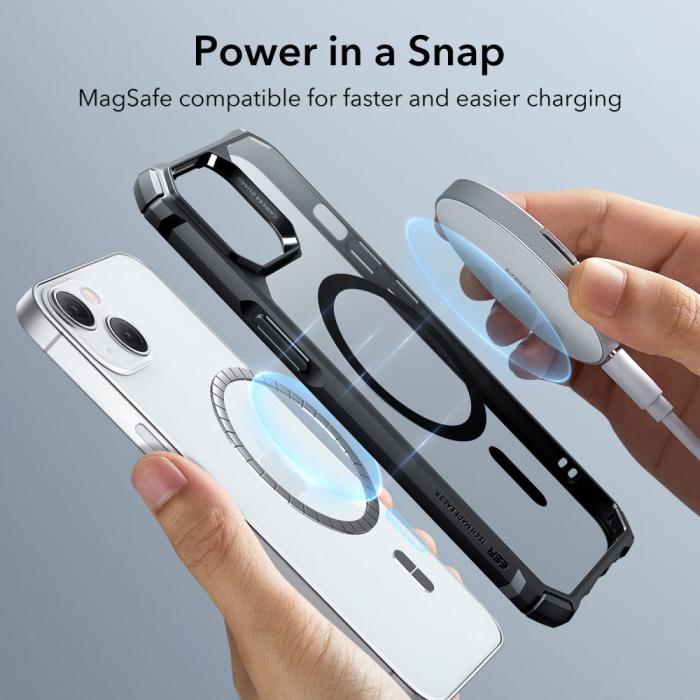 Bild 2, ESR iPhone 15 Plus / 14 Plus Skal Air Armor HaloLock MagSafe Transparent/Svart
