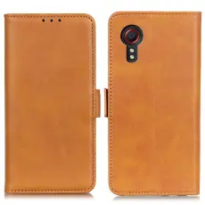 Samsung Galaxy Xcover 7 Fodral L&auml;der Ljus Brun