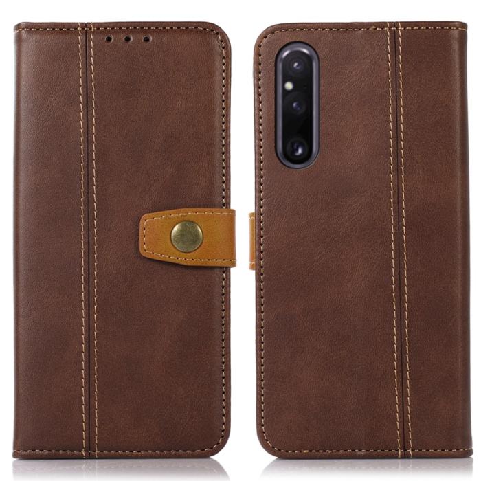 Bild 1, Sony Xperia 1 V Fodral Dual-Color Läder Brun