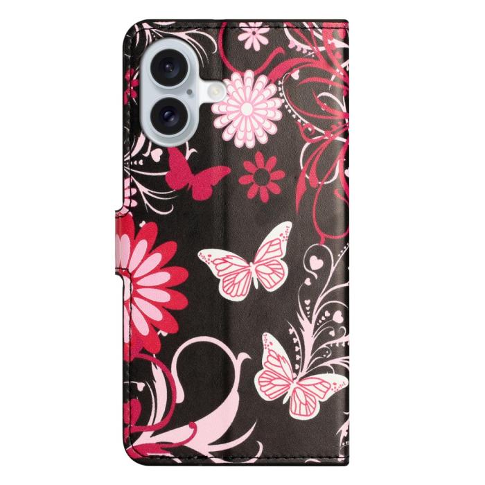 Bild 5, iPhone 16 Fodral Med Tryck Blommor / Fjärilar