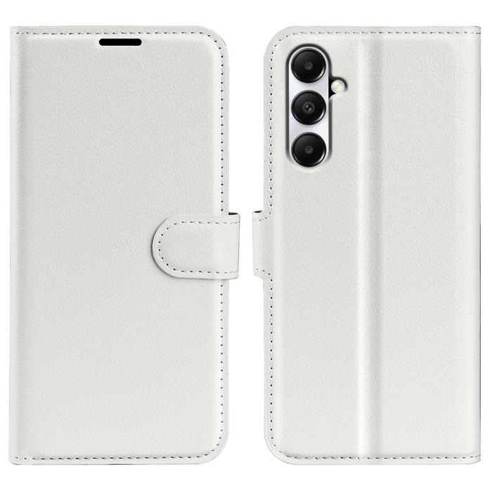 Bild 1, Samsung Galaxy A05s 4G Fodral Litchi Läder Vit