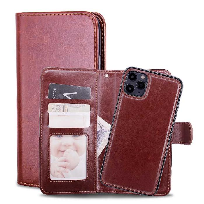 Bild 1, iPhone 11 - Fodral / Magnet Skal 2 in 1 - Brun