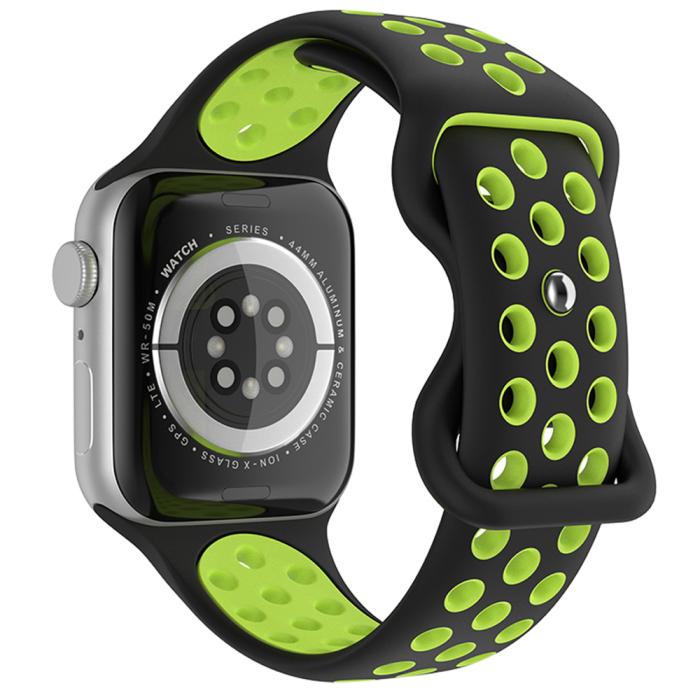 Bild 1, Sportarmband Dual-Color Apple Watch 42/44/45/49 mm (M/L) Svart/Gul