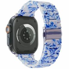 LEMONDA Apple Watch 42/44/45/46/49 mm Armband Resin Bl&aring;/Vit