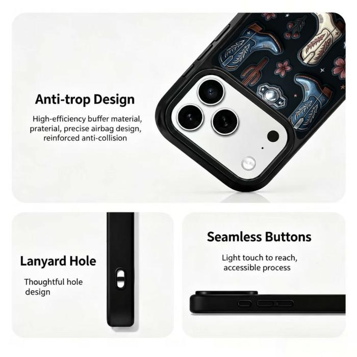 Bild 3, iPhone 18 Pro / 17 Pro Skal MagSafe UV-Mönster Cowboy