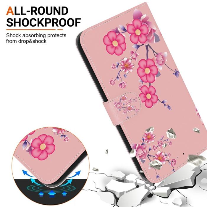 Bild 3, Samsung Galaxy A27 5G Fodral Läder Blommor Rosa