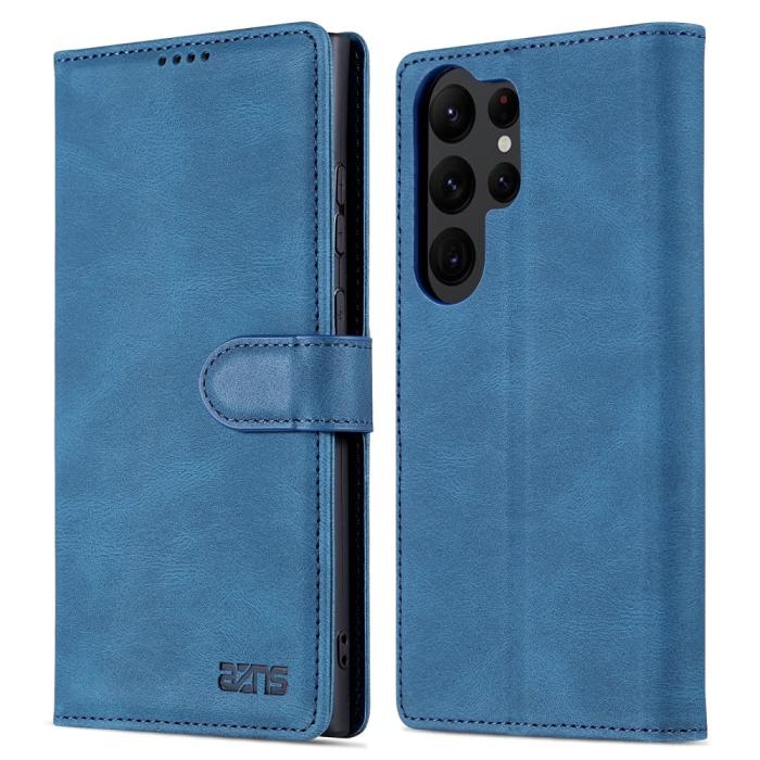 Bild 1, AZNS Samsung Galaxy S23 Ultra Fodral Läder Blå