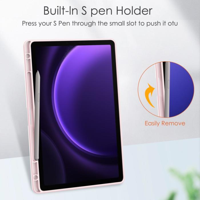Bild 5, Galaxy Tab S9 FE Fodral Hybrid Pennhållare Rosa