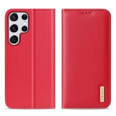 DUX DUCIS Samsung Galaxy S22 Ultra Fodral HIVO Äkta Läder Röd