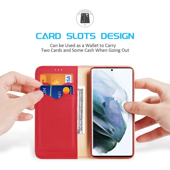 Bild 4, DUX DUCIS Samsung Galaxy S22 Ultra Fodral HIVO Äkta Läder Röd