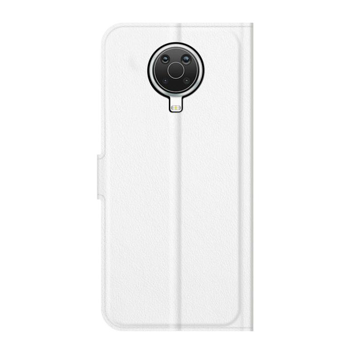 Bild 3, Nokia G10 / G20 Fodral Litchi Läder Vit