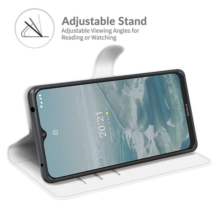 Bild 5, Nokia G10 / G20 Fodral Litchi Läder Vit