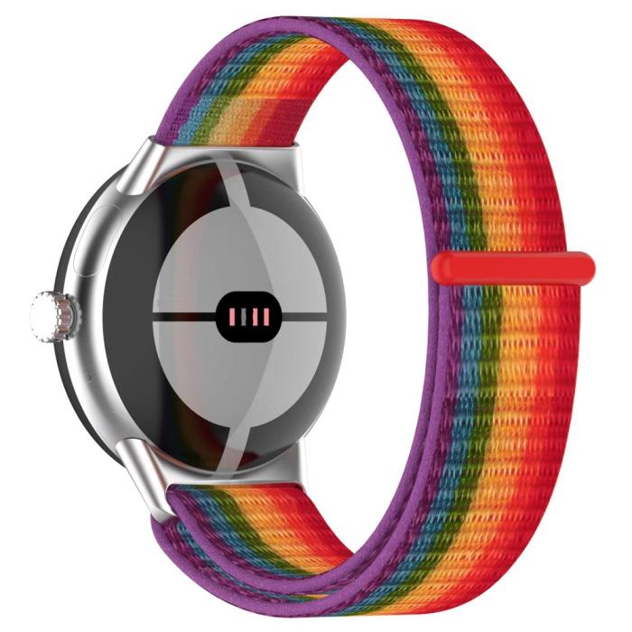 Bild 3, Google Pixel Watch / Watch 2 Nylon Loop Armband Blå/Lila